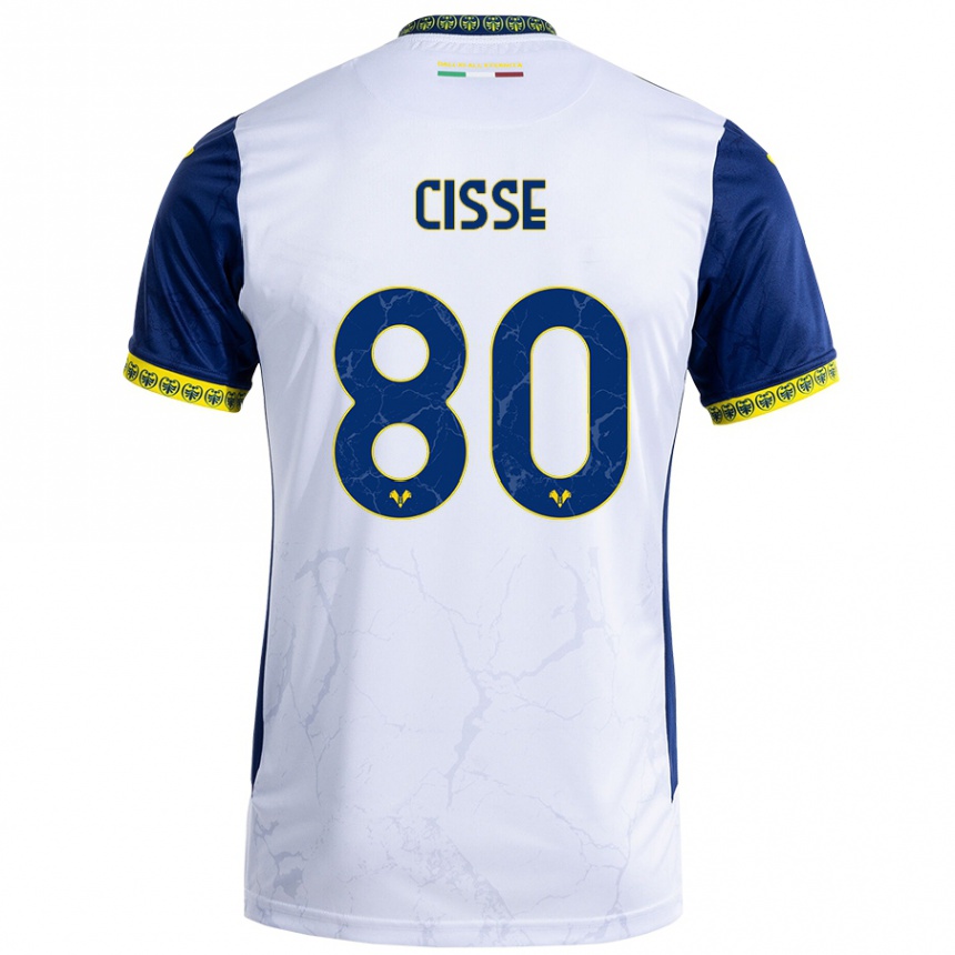 Hombre Fútbol Camiseta Alphadjo Cissè #80 Blanco Azul 2ª Equipación 2024/25 Perú