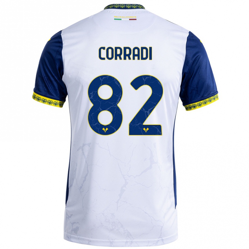 Hombre Fútbol Camiseta Christian Corradi #82 Blanco Azul 2ª Equipación 2024/25 Perú