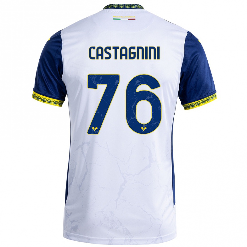 Hombre Fútbol Camiseta Mirko Castagnini #76 Blanco Azul 2ª Equipación 2024/25 Perú