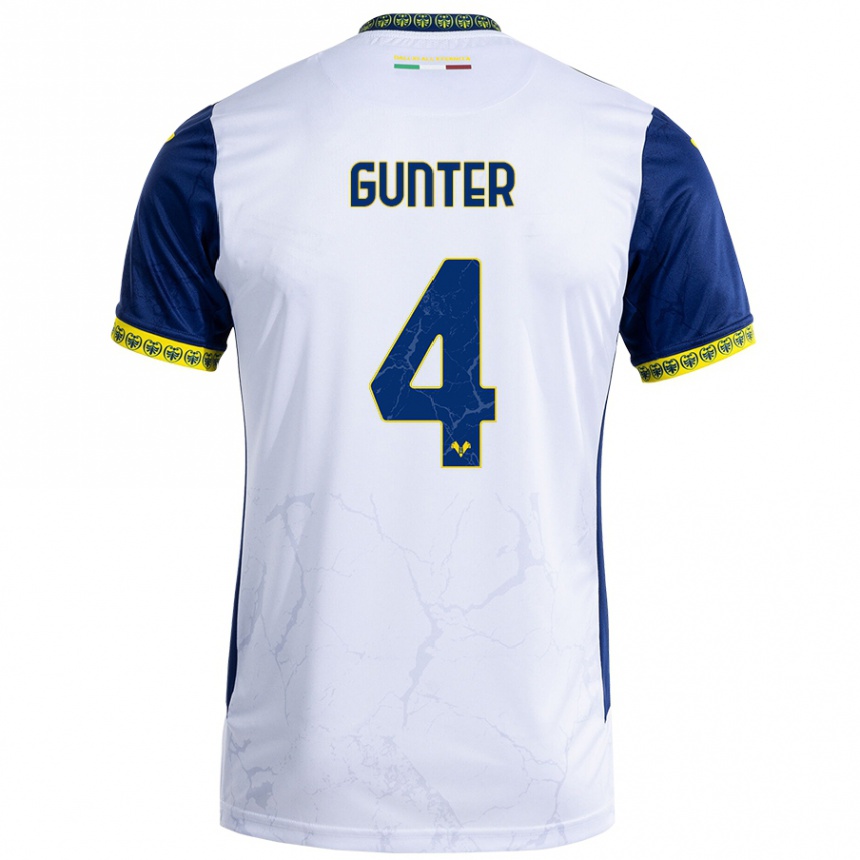 Hombre Fútbol Camiseta Koray Günter #4 Blanco Azul 2ª Equipación 2024/25 Perú