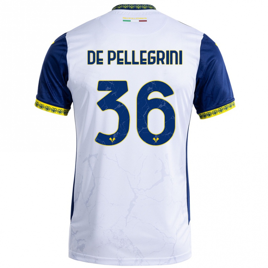 Hombre Fútbol Camiseta Erika De Pellegrini #36 Blanco Azul 2ª Equipación 2024/25 Perú