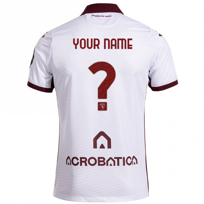 Hombre Fútbol Camiseta Su Nombre #0 Blanco Granate 2ª Equipación 2024/25 Perú