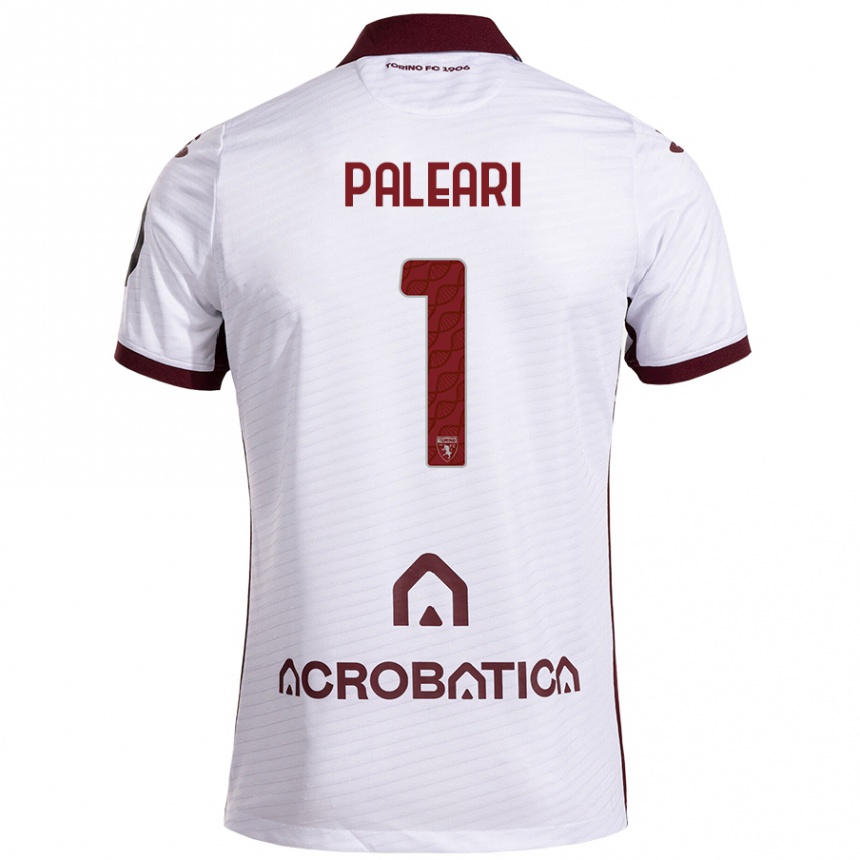 Hombre Fútbol Camiseta Alberto Paleari #1 Blanco Granate 2ª Equipación 2024/25 Perú