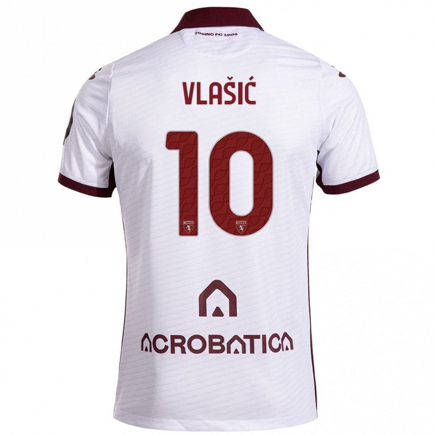 Hombre Fútbol Camiseta Nikola Vlašić #10 Blanco Granate 2ª Equipación 2024/25 Perú