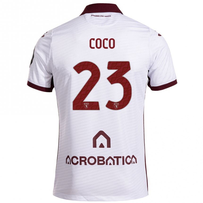 Hombre Fútbol Camiseta Saúl Coco #23 Blanco Granate 2ª Equipación 2024/25 Perú