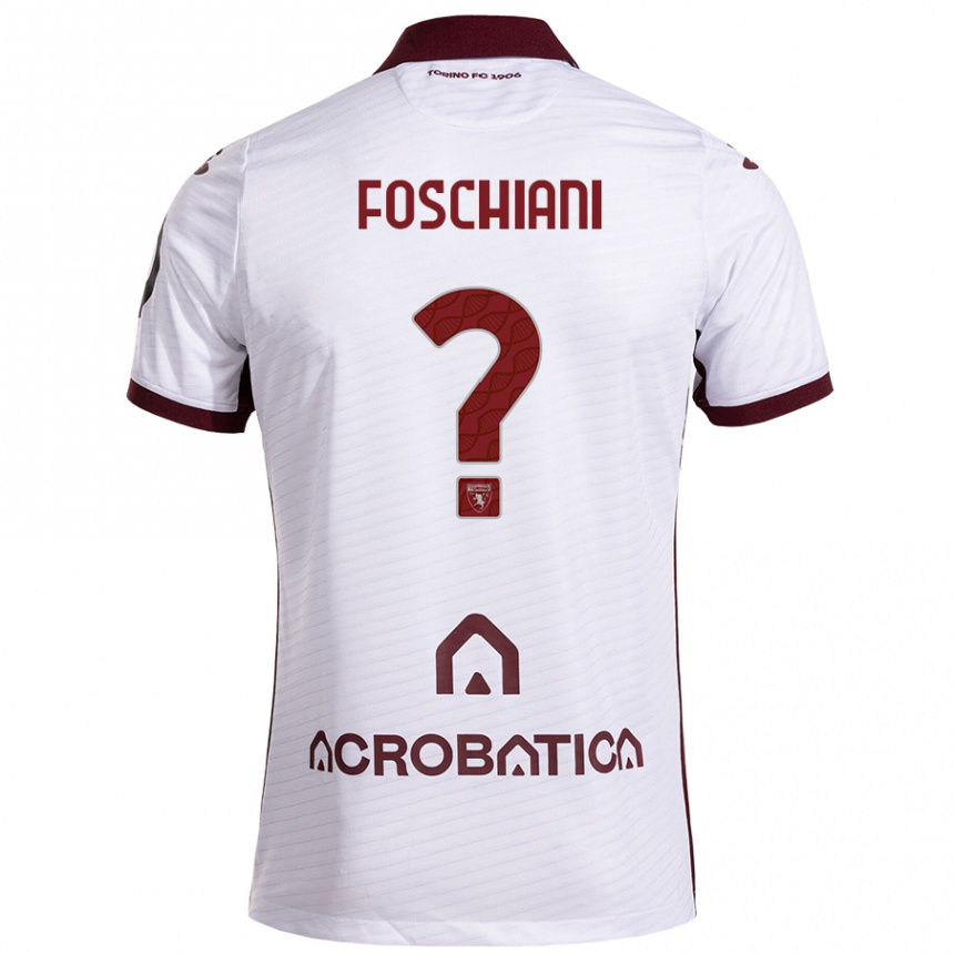 Hombre Fútbol Camiseta Francesco Foschiani #0 Blanco Granate 2ª Equipación 2024/25 Perú