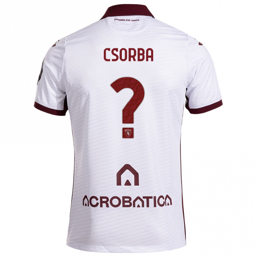 Hombre Fútbol Camiseta Noel Csorba #0 Blanco Granate 2ª Equipación 2024/25 Perú