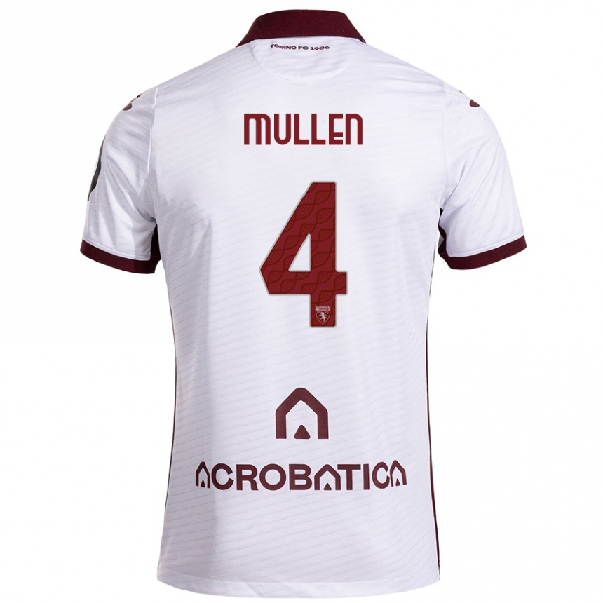 Hombre Fútbol Camiseta Senan Mullen #4 Blanco Granate 2ª Equipación 2024/25 Perú