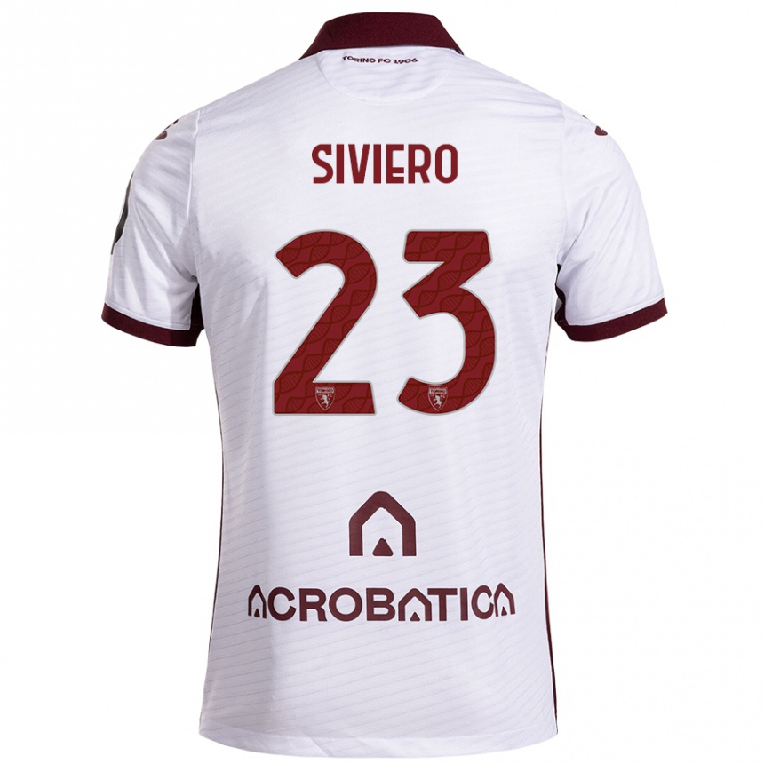 Hombre Fútbol Camiseta Lapo Siviero #23 Blanco Granate 2ª Equipación 2024/25 Perú