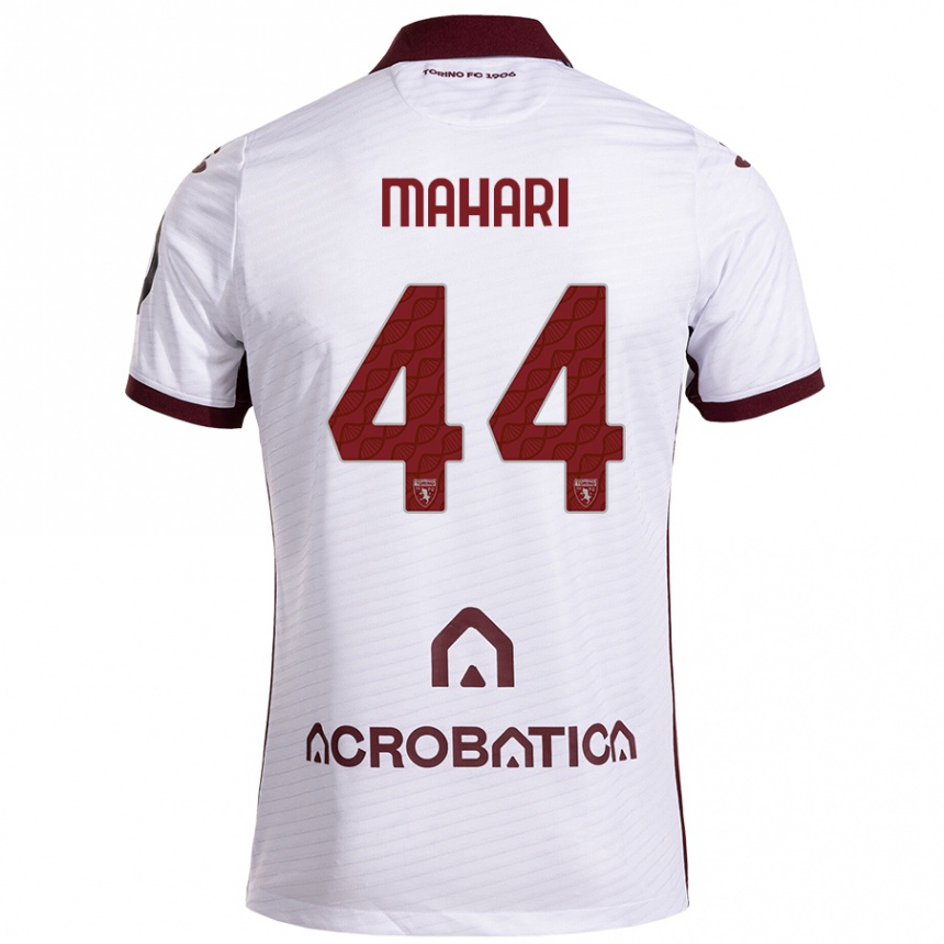 Hombre Fútbol Camiseta Efdon Mahari #44 Blanco Granate 2ª Equipación 2024/25 Perú