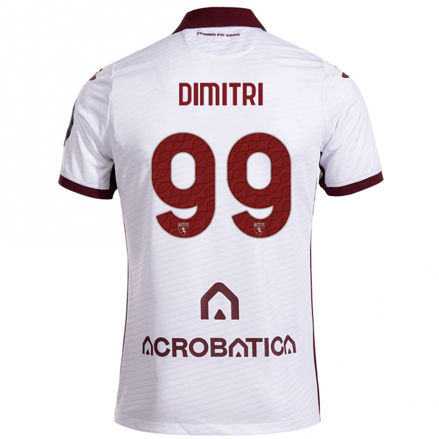 Hombre Fútbol Camiseta Matteo Dimitri #99 Blanco Granate 2ª Equipación 2024/25 Perú