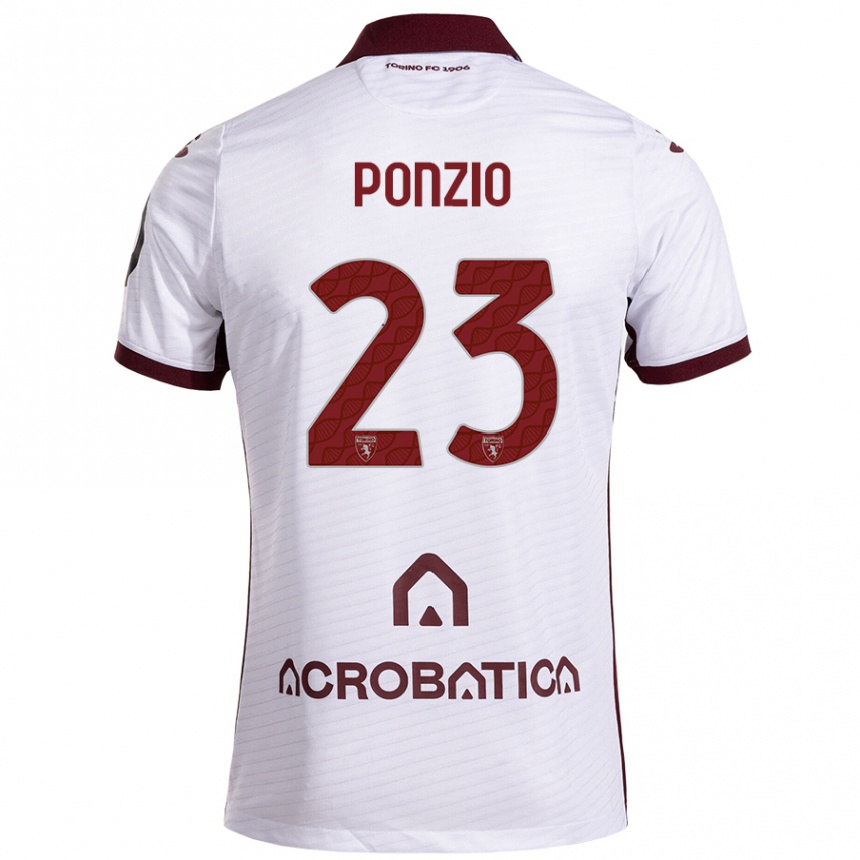 Hombre Fútbol Camiseta Erika Ponzio #23 Blanco Granate 2ª Equipación 2024/25 Perú