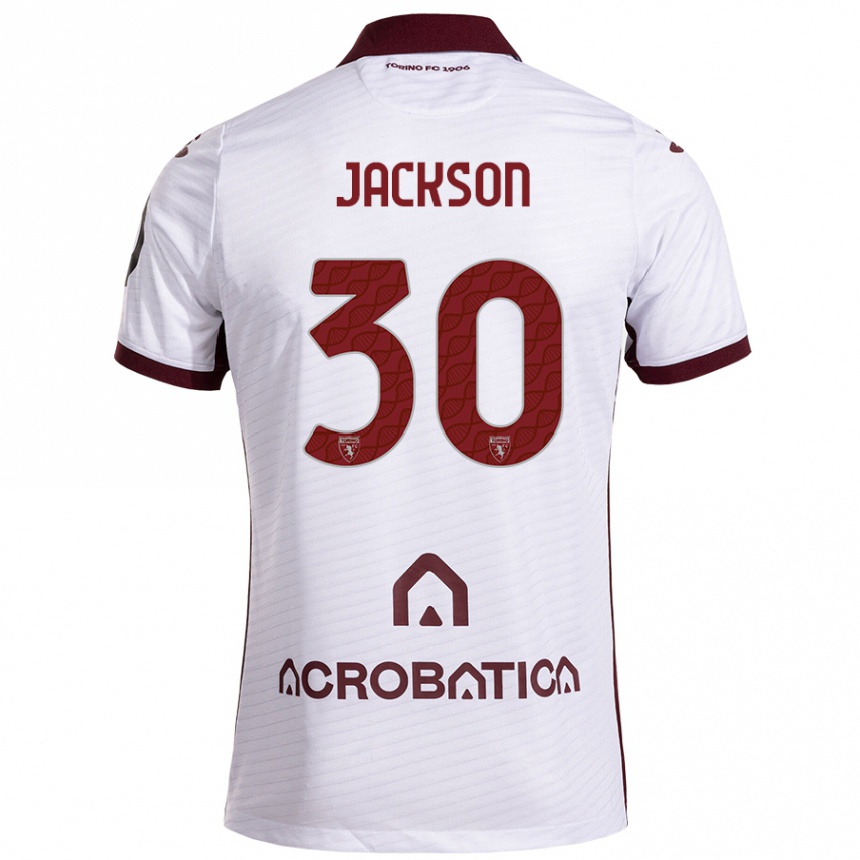 Hombre Fútbol Camiseta Michael Jackson #30 Blanco Granate 2ª Equipación 2024/25 Perú