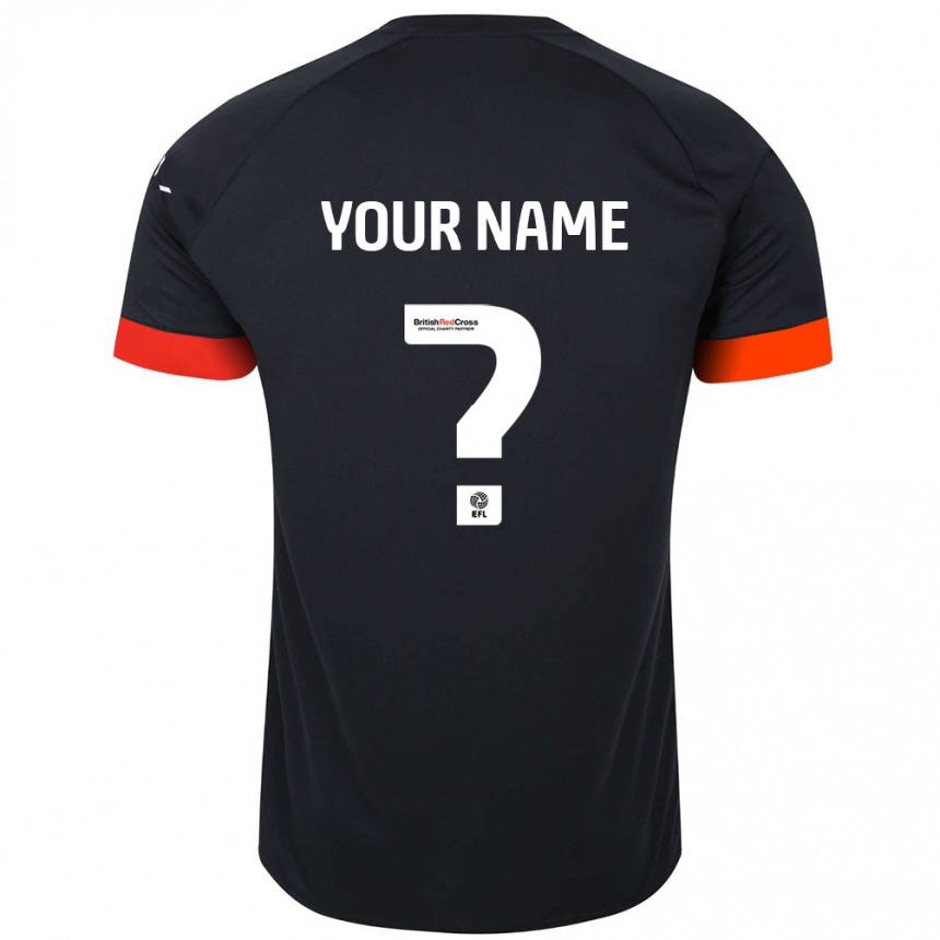 Hombre Fútbol Camiseta Su Nombre #0 Negro Naranja 2ª Equipación 2024/25 Perú