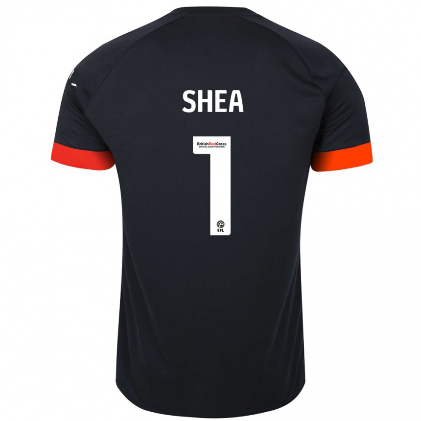 Hombre Fútbol Camiseta James Shea #1 Negro Naranja 2ª Equipación 2024/25 Perú