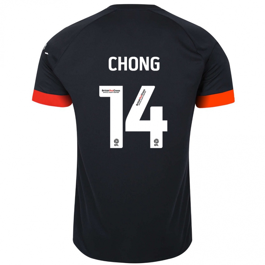 Hombre Fútbol Camiseta Tahith Chong #14 Negro Naranja 2ª Equipación 2024/25 Perú