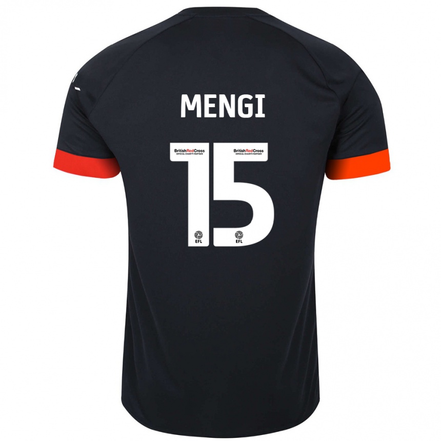 Hombre Fútbol Camiseta Teden Mengi #15 Negro Naranja 2ª Equipación 2024/25 Perú