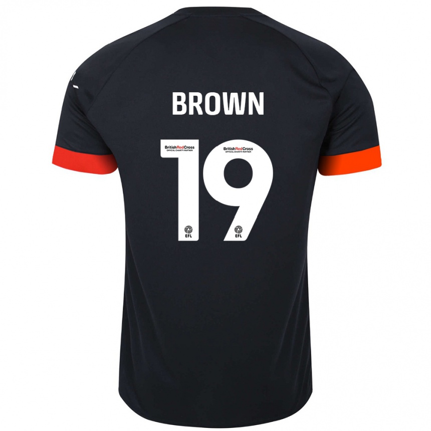 Hombre Fútbol Camiseta Jacob Brown #19 Negro Naranja 2ª Equipación 2024/25 Perú