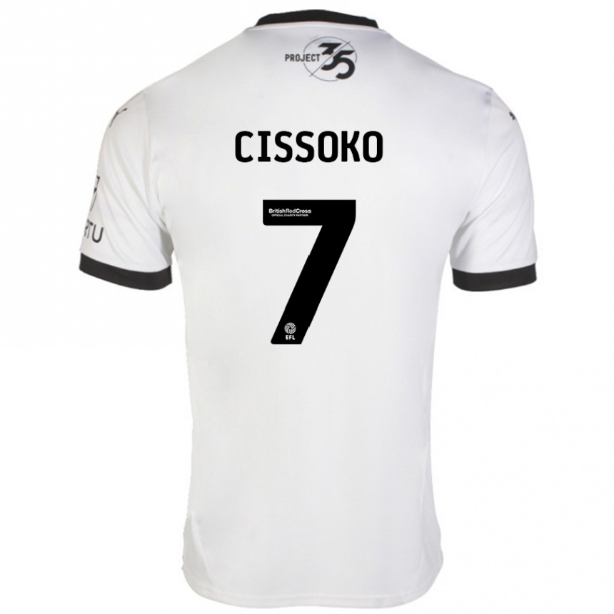 Hombre Fútbol Camiseta Ibrahim Cissoko #7 Blanco Negro 2ª Equipación 2024/25 Perú