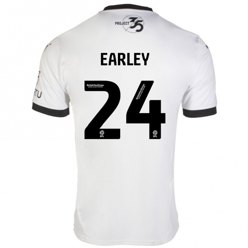 Hombre Fútbol Camiseta Saxon Earley #24 Blanco Negro 2ª Equipación 2024/25 Perú