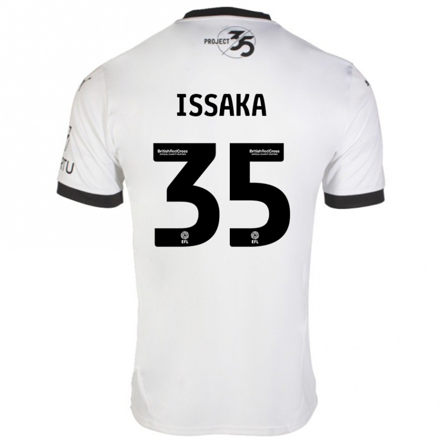 Hombre Fútbol Camiseta Freddie Issaka #35 Blanco Negro 2ª Equipación 2024/25 Perú