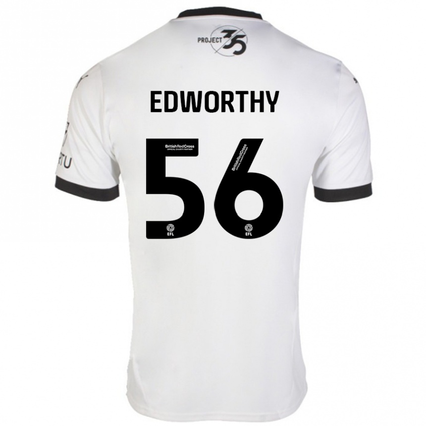 Hombre Fútbol Camiseta Kieran Edworthy #56 Blanco Negro 2ª Equipación 2024/25 Perú