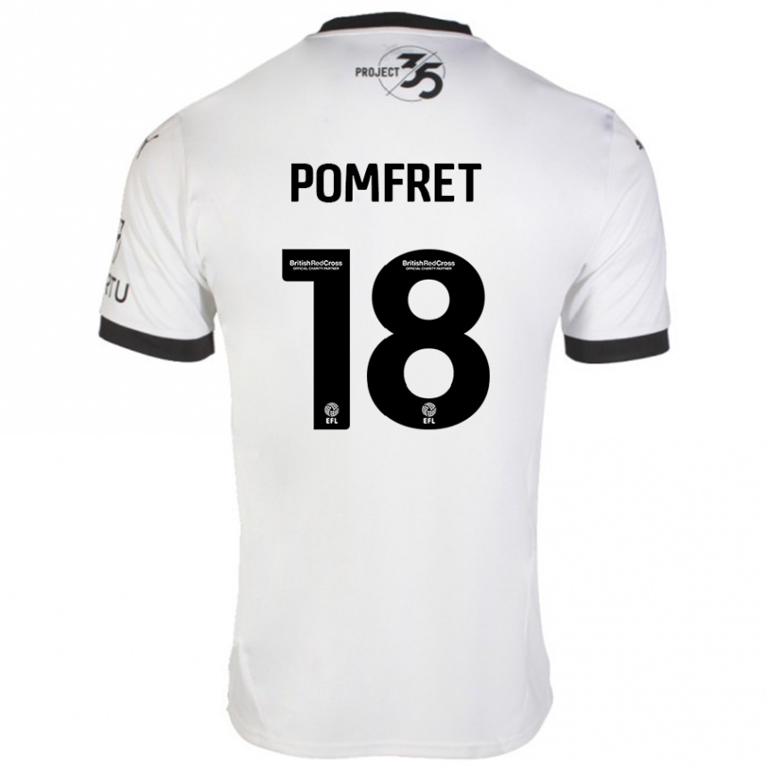 Hombre Fútbol Camiseta Taya Pomfret #18 Blanco Negro 2ª Equipación 2024/25 Perú