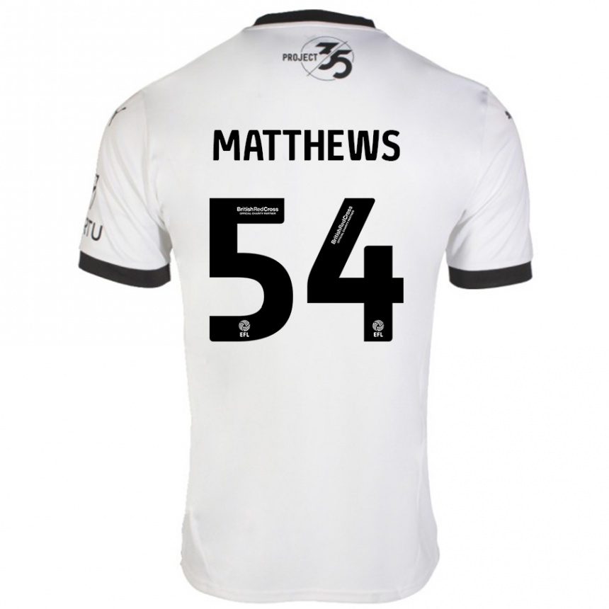 Hombre Fútbol Camiseta Jack Matthews #54 Blanco Negro 2ª Equipación 2024/25 Perú