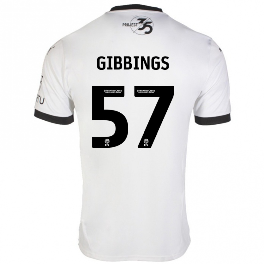 Hombre Fútbol Camiseta Cole Gibbings #57 Blanco Negro 2ª Equipación 2024/25 Perú