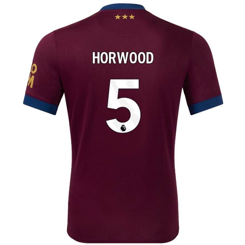 Hombre Fútbol Camiseta Bonnie Horwood #5 Marrón 2ª Equipación 2024/25 Perú