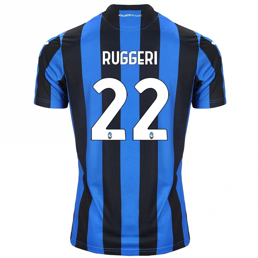 Mujer Fútbol Camiseta Matteo Ruggeri #22 Azul Negro 1ª Equipación 2024/25 Perú