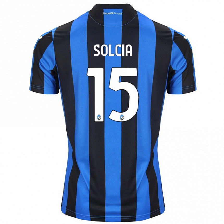 Mujer Fútbol Camiseta Daniele Solcia #15 Azul Negro 1ª Equipación 2024/25 Perú