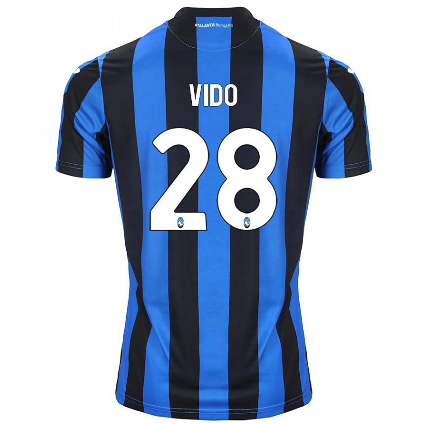 Mujer Fútbol Camiseta Luca Vido #28 Azul Negro 1ª Equipación 2024/25 Perú