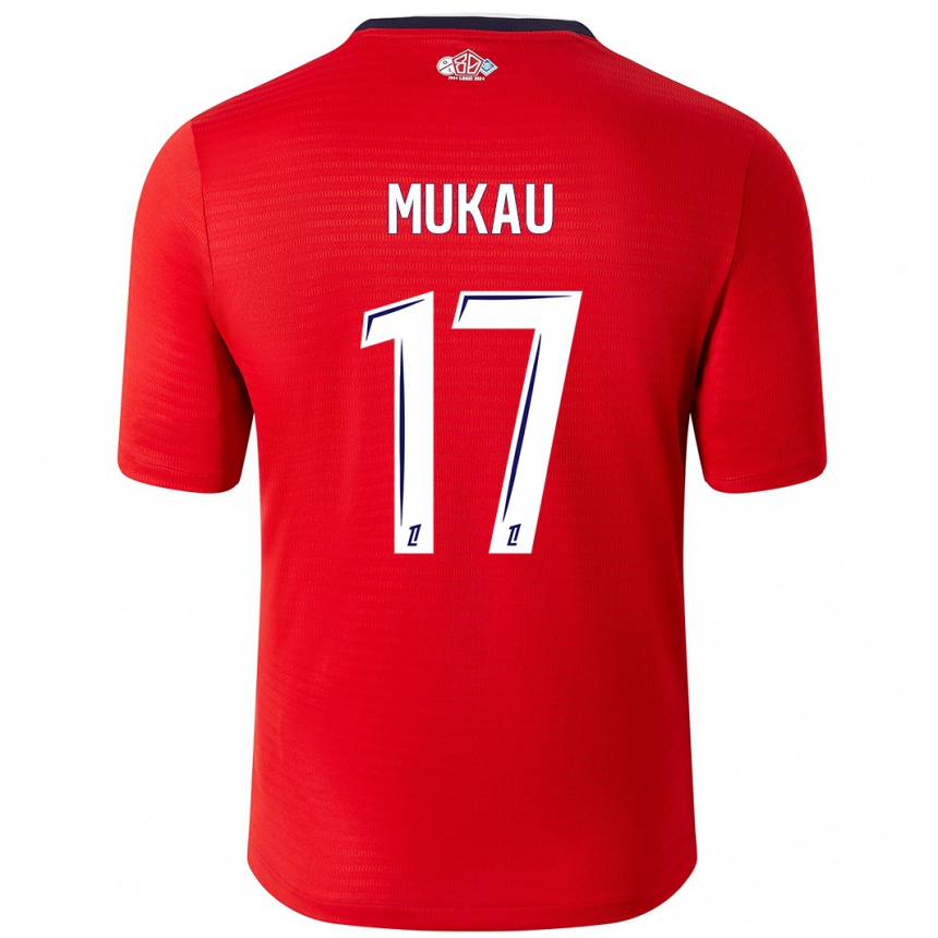 Mujer Fútbol Camiseta Ngal'ayel Mukau #17 Rojo Blanco 1ª Equipación 2024/25 Perú