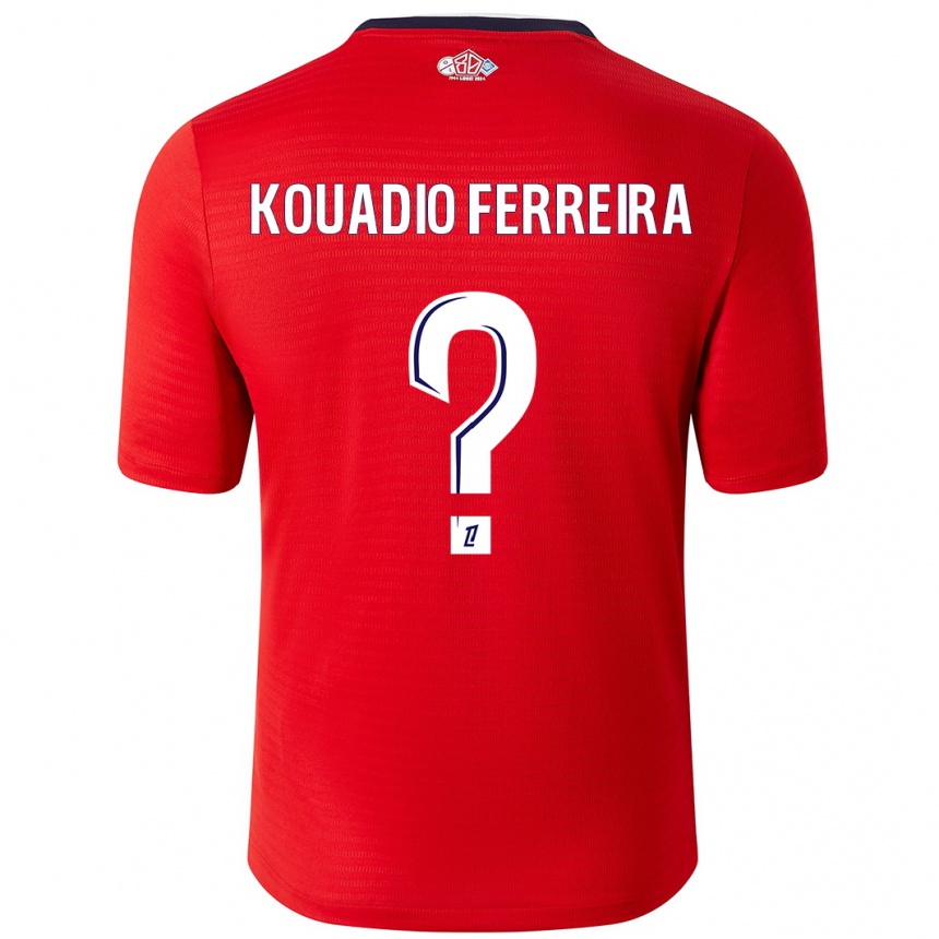 Mujer Fútbol Camiseta Wilfrid Kouadio Ferreira #0 Rojo Blanco 1ª Equipación 2024/25 Perú