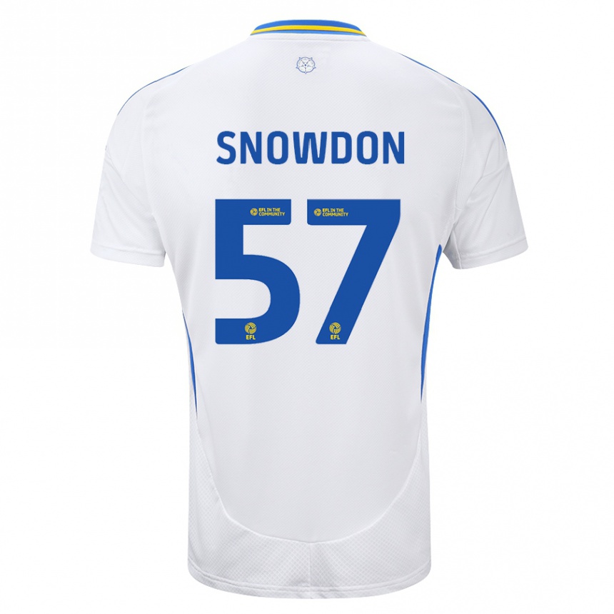 Mujer Fútbol Camiseta Joe Snowdon #57 Blanco Azul 1ª Equipación 2024/25 Perú