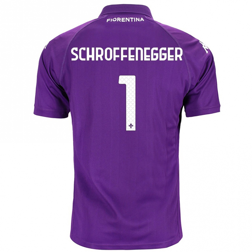 Mujer Fútbol Camiseta Katja Schroffenegger #1 Morado 1ª Equipación 2024/25 Perú