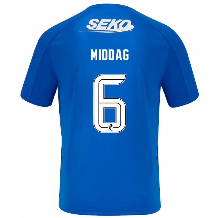 Mujer Fútbol Camiseta Tessel Middag #6 Azul Oscuro 1ª Equipación 2024/25 Perú