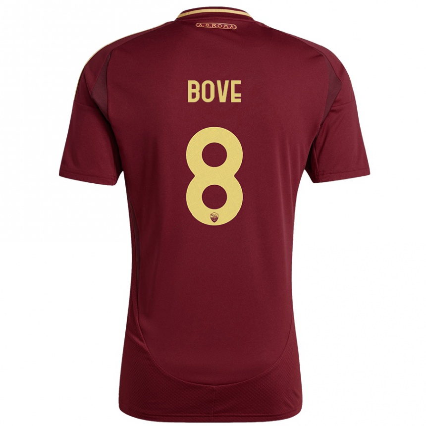 Mujer Fútbol Camiseta Edoardo Bove #8 Rojo Marrón Dorado 1ª Equipación 2024/25 Perú