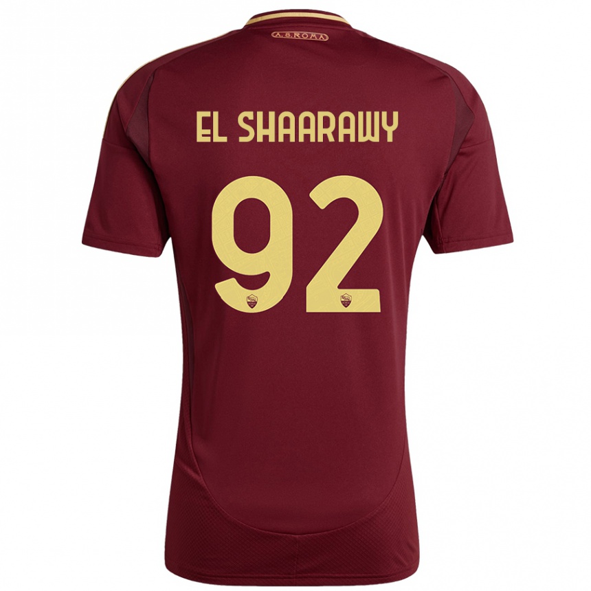 Mujer Fútbol Camiseta Stephan El Shaarawy #92 Rojo Marrón Dorado 1ª Equipación 2024/25 Perú