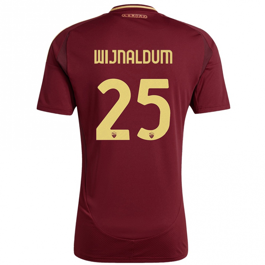 Mujer Fútbol Camiseta Georginio Wijnaldum #25 Rojo Marrón Dorado 1ª Equipación 2024/25 Perú