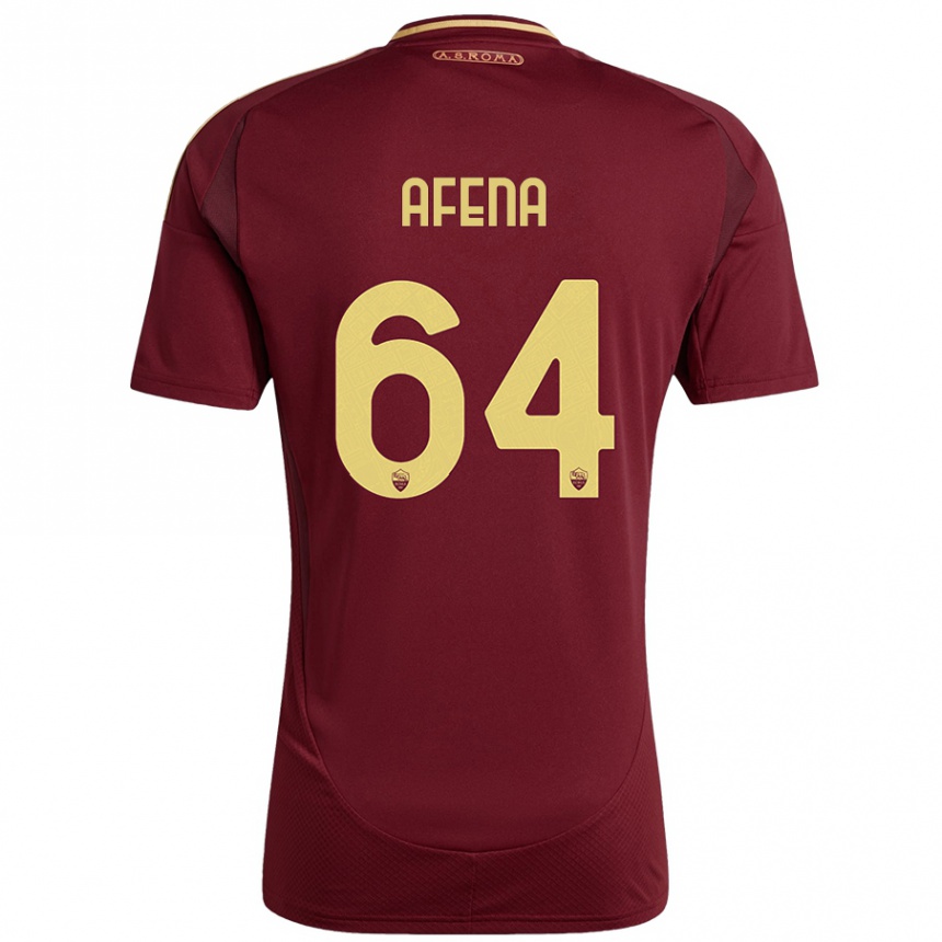 Mujer Fútbol Camiseta Felix Afena-Gyan #64 Rojo Marrón Dorado 1ª Equipación 2024/25 Perú