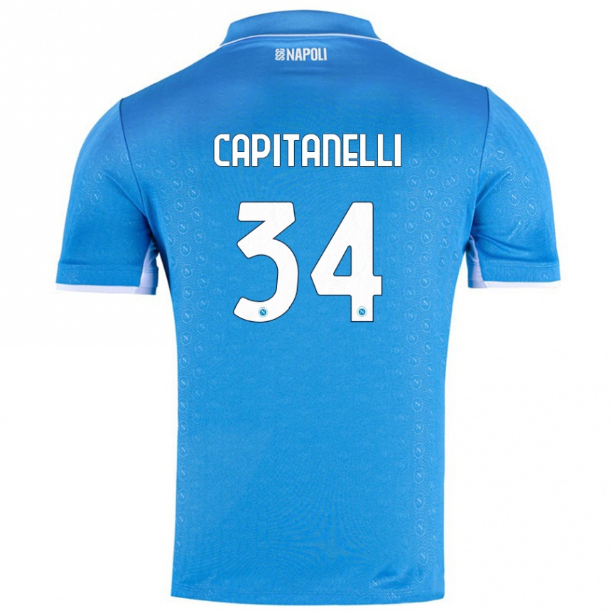 Mujer Fútbol Camiseta Ilaria Capitanelli #34 Azul Cielo 1ª Equipación 2024/25 Perú