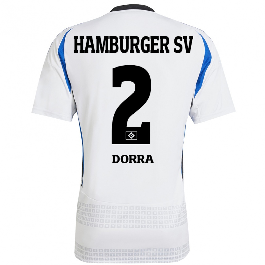 Mujer Fútbol Camiseta Raphael Dorra #2 Blanco Azul 1ª Equipación 2024/25 Perú