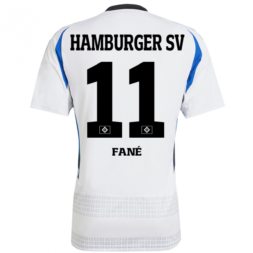 Mujer Fútbol Camiseta Sidi Fané #11 Blanco Azul 1ª Equipación 2024/25 Perú