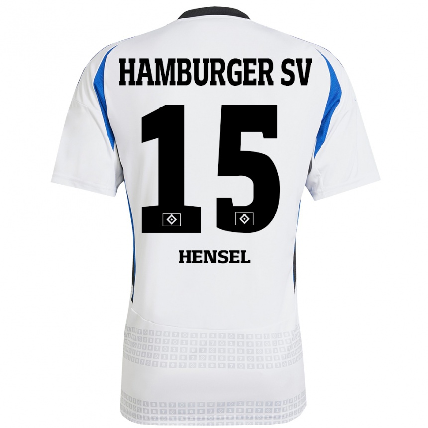 Mujer Fútbol Camiseta Janoah Hensel #15 Blanco Azul 1ª Equipación 2024/25 Perú