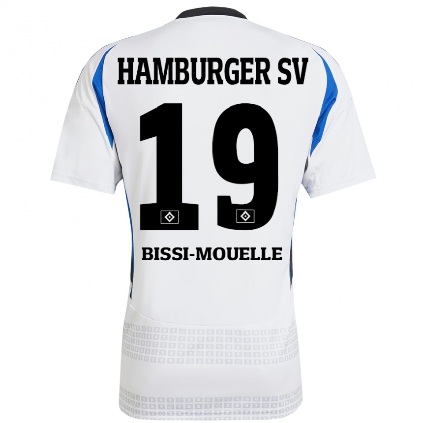 Mujer Fútbol Camiseta Jason Bissi-Mouelle #19 Blanco Azul 1ª Equipación 2024/25 Perú