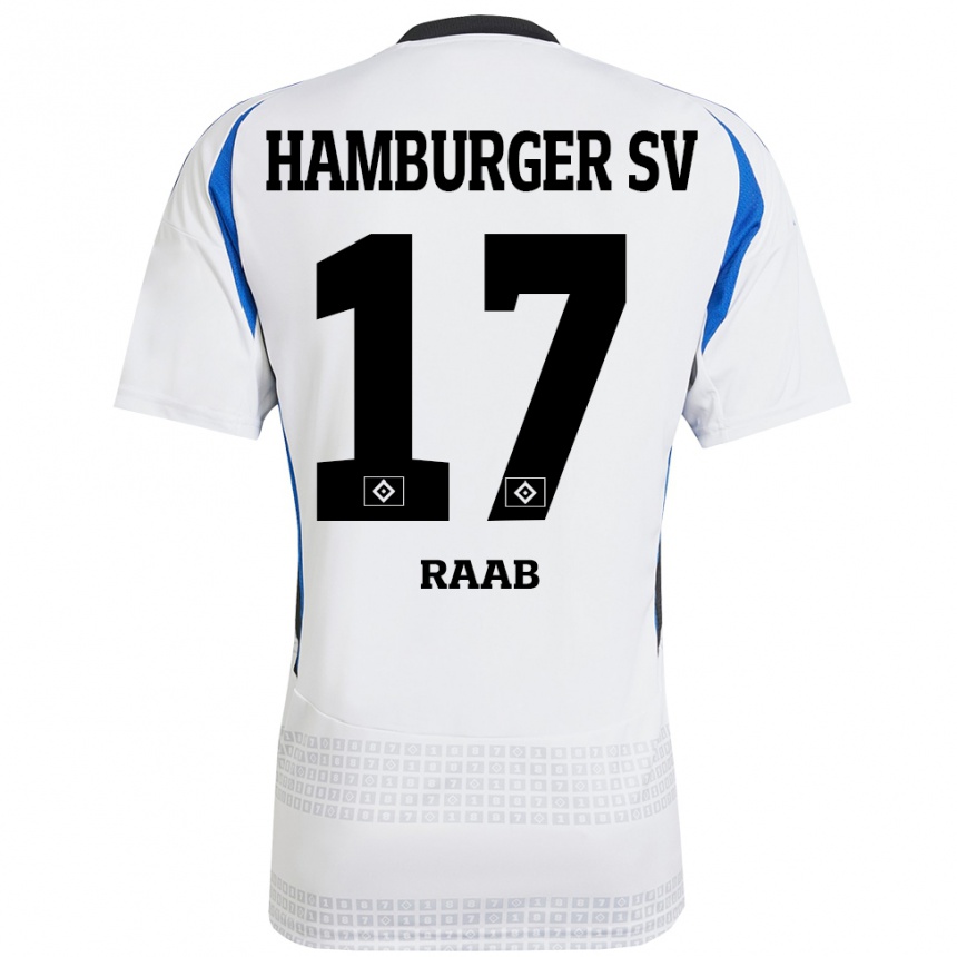 Mujer Fútbol Camiseta Lotte Raab #17 Blanco Azul 1ª Equipación 2024/25 Perú