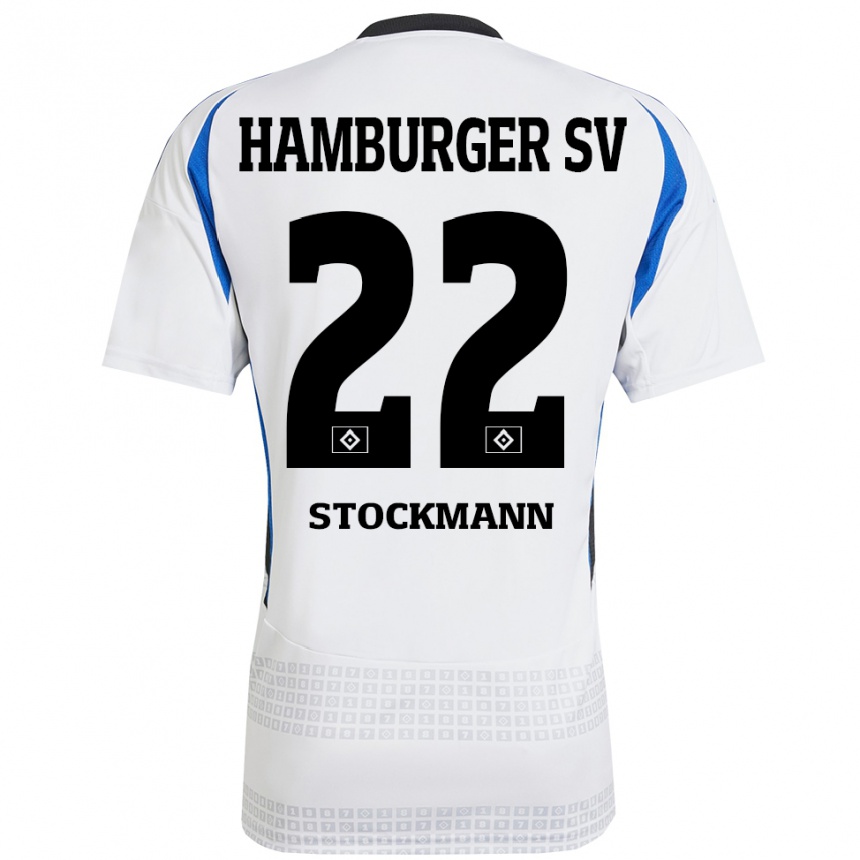 Mujer Fútbol Camiseta Sarah Stöckmann #22 Blanco Azul 1ª Equipación 2024/25 Perú