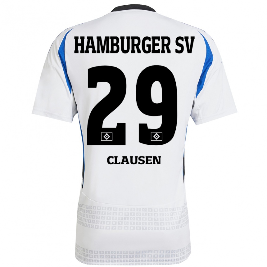 Mujer Fútbol Camiseta Lina Clausen #29 Blanco Azul 1ª Equipación 2024/25 Perú